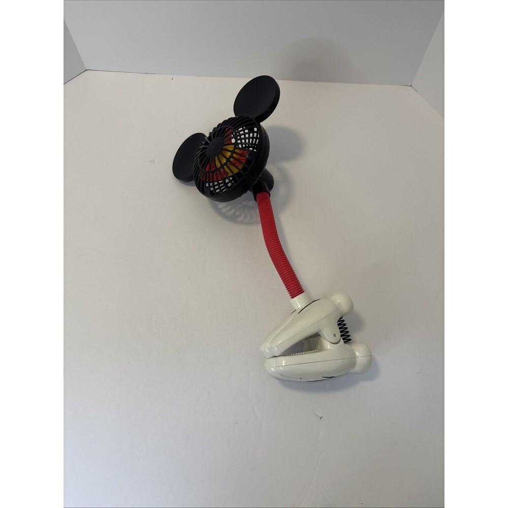 Disney Parks Mickey Mouse Ears Portable Stroller Desk Fan Flexible Clamp 17"